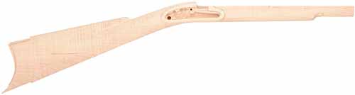 Stock, John Vincent & Son, pre-inlet,
13/16" octagon barrel, Goulcher lock, extra fancy maple Stock, John Vincent & Son, pre-inlet,
13/16" octagon barrel, Goulcher lock, extra fancy maple